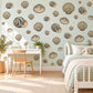 Seashell Wall Stickers, Navy Gold Shell Decor, Vintage Scallop Shell Wall Decals, Coastal Nautical Bathroom Kids Peel and Stick Wall Art