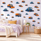 Snow Plough Wall Stickers, Orange Navy Truck Vehicle Decor, Winter Construction Wall Decals, Boys Kids Room Peel and Stick Wall Art