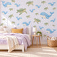 Whale Wall Stickers, Blue Whale Sea Turtle Nursery Decor, Ocean Animal Wall Decals, Under the Sea Kids Room Peel and Stick Wall Art