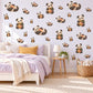 Panda Wall Stickers, Cute Panda Bear Nursery Decor, Picnic Panda Wall Decals, Neutral Kids Room Black White Peel and Stick Wall Art