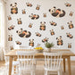 Panda Wall Stickers, Cute Panda Bear Nursery Decor, Picnic Panda Wall Decals, Neutral Kids Room Black White Peel and Stick Wall Art