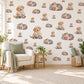 Puppy Wall Stickers, Puppy and Kitten Nursery Decor, Cute Dog Cat Wall Decals, Neutral Kids Room Playroom Peel and Stick Wall Art