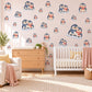Penguin Wall Stickers, Winter Penguin Nursery Decor, Cute Snow Penguin Wall Decals, Navy Coral Kids Room Peel and Stick Wall Art