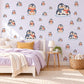 Penguin Wall Stickers, Winter Penguin Nursery Decor, Cute Snow Penguin Wall Decals, Navy Coral Kids Room Peel and Stick Wall Art