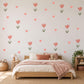 Tulip Wall Stickers, Pink Tulip Heart Nursery Decor, Floral Heart Wall Decals, Girls Kids Room Baby Scandi Peel and Stick Wall Art