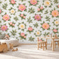Floral Wall Stickers, Blush Camellia Nursery Decor, Watercolour Flower Wall Decals, Girls Kids Room Bedroom Baby Peel and Stick Art