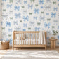 Bow Wall Stickers, Blue Bow Coquette Nursery Decor, Gingham Ribbon Wall Decals, Boys Kids Room Gender Neutral Peel and Stick Art