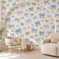 Bow Wall Stickers, Blue Bow Coquette Nursery Decor, Gingham Ribbon Wall Decals, Boys Kids Room Gender Neutral Peel and Stick Art