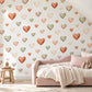 Heart Wall Stickers, Terracotta Heart Nursery Decor, Boho Earthy Heart Wall Decals, Kids Room Gender Neutral Baby Peel and Stick Art