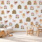 Fairy Wall Stickers, Enchanted Garden Nursery Decor, Butterfly Mushroom Fairy House Wall Decals, Girls Room Peel and Stick Art