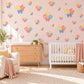 Balloon Wall Stickers, Party Balloon Nursery Decor, Balloons and Bows Wall Decals, Coral Yellow Blue Kids Room Peel and Stick Wall Art