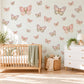 Butterfly Wall Stickers, Pink Lilac Butterfly Nursery Decor, Cute Butterflies Wall Decals, Sage Pink Girls Room Peel and Stick Wall Art