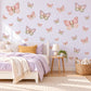 Butterfly Wall Stickers, Pink Lilac Butterfly Nursery Decor, Cute Butterflies Wall Decals, Sage Pink Girls Room Peel and Stick Wall Art