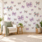 Bow Wall Stickers, Lilac Pastel Bow Nursery Decor, Ribbon Bows Wall Decals, Purple Teal Pink Girls Room Peel and Stick Wall Art