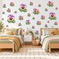 Pansy Wall Stickers, Purple Pansy Flower Nursery Decor, Watercolour Pansies Wall Decals, Lilac Peach Girls Room Peel and Stick Wall Art