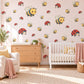 Bee Wall Stickers, Bumble Bee and Ladybird Nursery Decor, Cute Bug Wall Decals, Yellow Red Kids Room Peel and Stick Wall Art