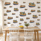 Canal Boat Wall Stickers, Narrowboat Nursery Decor, Little Barge Boats Wall Decals, Navy Mustard Red Kids Room Peel and Stick Wall Art