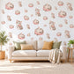 Kitten Wall Stickers, Cute Cat and Blossom Nursery Decor, Sleepy Kittens Wall Decals, Blush Pink Grey Girls Room Peel and Stick Wall Art