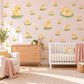 Duckling Wall Stickers, Baby Duck Nursery Decor, Ducks on Lily Pads Wall Decals, Yellow Green Gender Neutral Kids Peel and Stick Wall Art