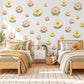 Primrose Wall Stickers, Spring Flower Nursery Decor, Pink Yellow Primrose Wall Decals, Floral Girls Kids Room Peel and Stick Wall Art