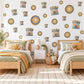 Castle Wall Stickers, Knight Shield Nursery Decor, Sun Shield and Castle Tower Wall Decals, Blue Gold Boys Room Peel and Stick Wall Art