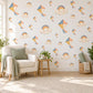 Kite Wall Stickers, Kites and Rainbow Cloud Nursery Decor, Smiling Cloud Wall Decals, Blue Yellow Orange Kids Room Peel and Stick Wall Art