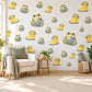 Frog Wall Stickers, Frog and Wellies Nursery Decor, Cute Rainy Day Frog Wall Decals, Green Yellow Blue Kids Room Peel and Stick Wall Art