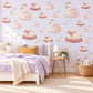 Swan Wall Stickers, Ballet Swan Nursery Decor, Swan Princess Wall Decals, Blush Pink Cream Girls Room Peel and Stick Wall Art