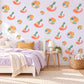 Art Wall Stickers, Paint Palette and Brush Nursery Decor, Little Artist Wall Decals, Coral Teal Mustard Playroom Peel and Stick Wall Art