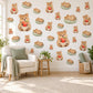 Quokka Wall Stickers, Australian Animal Nursery Decor, Cute Quokkas with Apples Wall Decals, Caramel Sage Red Kids Room Peel and Stick Art