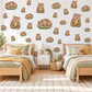 Wombat Wall Stickers, Baby Wombat Nursery Decor, Australian Animal Wall Decals, Pear Green Cocoa Kids Room Peel and Stick Wall Art