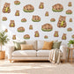 Wombat Wall Stickers, Baby Wombat Nursery Decor, Australian Animal Wall Decals, Pear Green Cocoa Kids Room Peel and Stick Wall Art