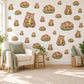 Wombat Wall Stickers, Baby Wombat Nursery Decor, Australian Animal Wall Decals, Pear Green Cocoa Kids Room Peel and Stick Wall Art