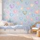 Heart Wall Stickers, Pastel Rainbow Nursery Decor, Watercolour Heart Wall Decals, Kids Room Gender Neutral Peel and Stick Art