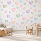 Heart Wall Stickers, Pastel Rainbow Nursery Decor, Watercolour Heart Wall Decals, Kids Room Gender Neutral Peel and Stick Art