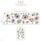 Floral Wall Stickers, Watercolour Anemone Nursery Decor, Purple Flower Eucalyptus Wall Decals, Girls Bedroom Peel and Stick Art