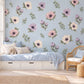 Floral Wall Stickers, Watercolour Anemone Nursery Decor, Purple Flower Eucalyptus Wall Decals, Girls Bedroom Peel and Stick Art