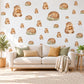 Marmot Wall Stickers, Woodland Animal Nursery Decor, Sleepy Marmot Wall Decals, Brown Sage Kids Room Peel and Stick Wall Art