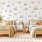 Budgie Wall Stickers, Baby Bird Nursery Decor, Budgerigar Wall Decals, Lemon Powder Blue Sage Kids Room Peel and Stick Wall Art