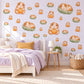 Guinea Pig Wall Stickers, Pumpkin Nursery Decor, Baby Animal Wall Decals, Ginger Cream Sage Autumn Kids Room Peel and Stick Wall Art
