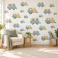 Caravan Wall Stickers, Camper Nursery Decor, Toy Car Travel Wall Decals, Blue Sage Mustard Kids Room Adventure Peel and Stick Wall Art