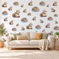 Anteater Wall Stickers, Baby Anteater Nursery Decor, Jungle Animal Wall Decals, Brown Blue Cream Kids Room Peel and Stick Wall Art