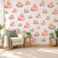 Flamingo Wall Stickers, Baby Flamingo Nursery Decor, Pink Bird Wall Decals, Blush Coral Sage Girls Room Peel and Stick Wall Art