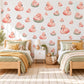 Flamingo Wall Stickers, Baby Flamingo Nursery Decor, Pink Bird Wall Decals, Blush Coral Sage Girls Room Peel and Stick Wall Art