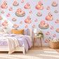 Flamingo Wall Stickers, Baby Flamingo Nursery Decor, Pink Bird Wall Decals, Blush Coral Sage Girls Room Peel and Stick Wall Art