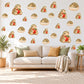 Tortoise Wall Stickers, Baby Tortoise Nursery Decor, Strawberry Wall Decals, Olive Red Cream Kids Room Animal Peel and Stick Wall Art