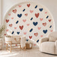 Heart Wall Stickers, Navy Terracotta Nursery Decor, Boho Heart Wall Decals, Girls Kids Room Pink Blue Peel and Stick Wall Art