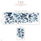 Wave Wall Stickers, Ocean Nursery Decor, Navy Blue Sea Wave Wall Decals, Surf Beach Boys Kids Room Coastal Peel and Stick Wall Art