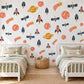 Space Wall Stickers, Rocket Planet Nursery Decor, Outer Space Wall Decals, Boys Kids Room Navy Coral Mustard Peel and Stick Wall Art