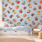 Fruit Wall Stickers, Peach Pear Apple Nursery Decor, Orchard Fruit Wall Decals, Kids Room Kitchen Playroom Peel and Stick Wall Art